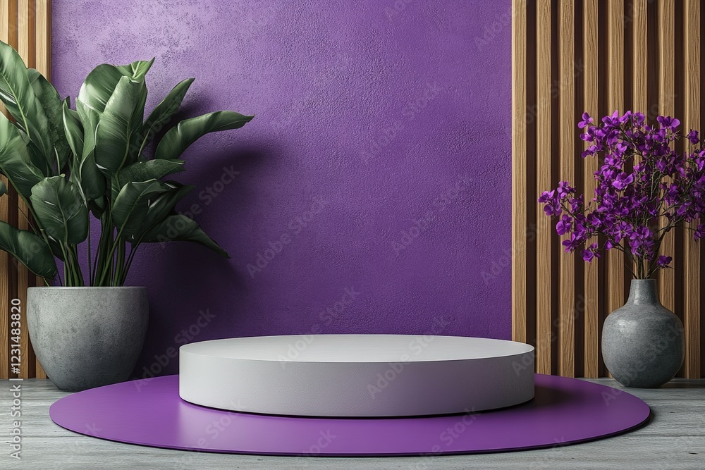 Poster Purple wall background with smooth texture suitable for design and artistic applications in various settings