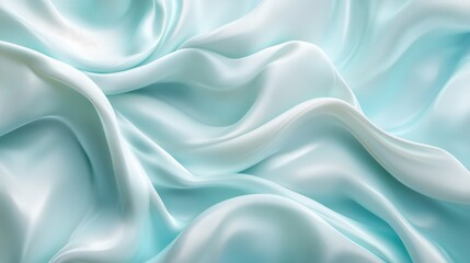 Obraz premium Elegant Draped Light Blue Silk Fabric Texture