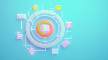 Modern Technology Concept with Digital Circuits and Icons