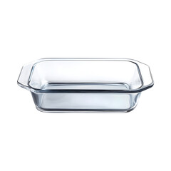 Durable Glass Loaf Pan with Polished Surface Isolated on Transparent Background