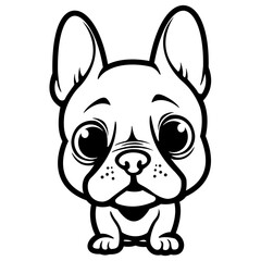 Cute American Bully | Domestic Dog | Baby American Bully | Fur Baby | American Bully Head | Cute Sitting Dog | Dog Breed | Bulldog | Original Illustration | Vector and Clipart | Cutfile and Stencil