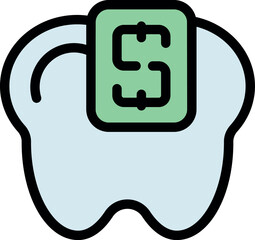 Simple icon representing the cost of a dental implant, symbolizing dental expenses and healthcare costs
