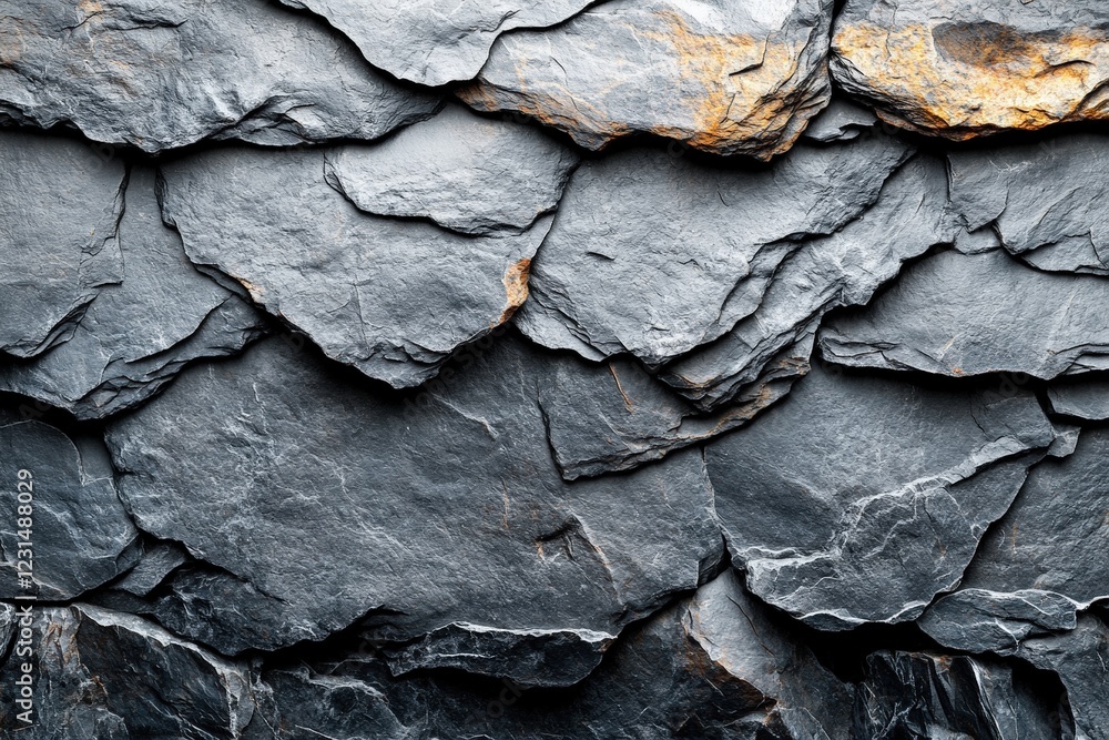 Poster close up view of a textured rock wall with various colors and patterns in natural environment