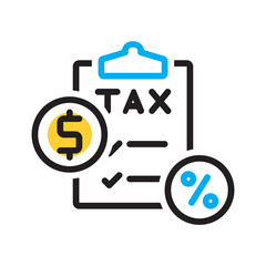 Vector multi color icon for Taxation