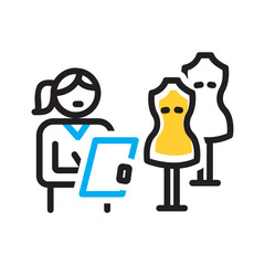 Vector multi color icon for Boutique accountant