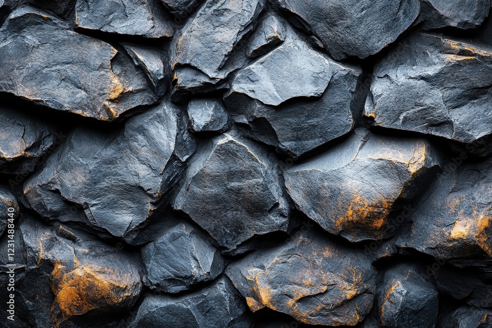 Poster close up image of a textured rock wall surface with natural patterns and colors