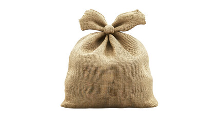 Small burlap sack tied at the top, ideal for rustic decorations or storage solutions in homes and events