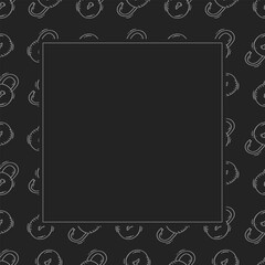padlock frame. doodle padlock square frame. hand drawn padlock frame background. padlock background