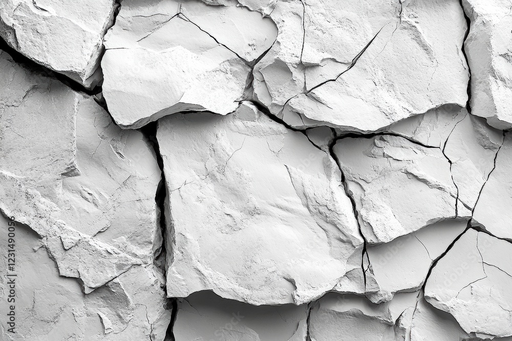 Poster white wall with visible cracks and texture showing signs of aging and wear in an indoor setting