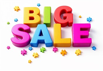 Obraz premium Colorful Letters Display a Vibrant Promotion Highlighting a Special Sale Event. Generative AI