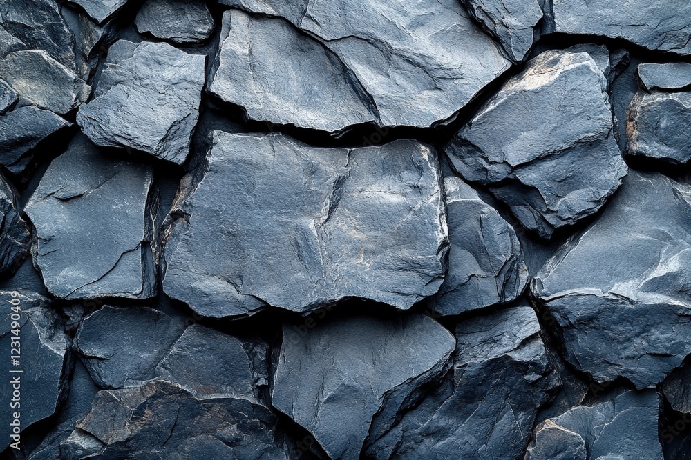Poster close up detailed view of a rough natural rock wall surface with texture and patterns