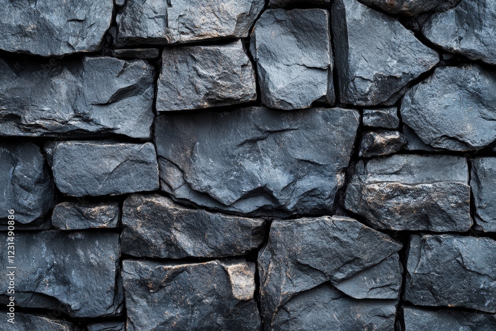 Poster stone wall texture with black background creating a contrast in a minimalistic design