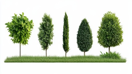 Set of green park landscapes with lush trees, tranquil paths, and vibrant flora for nature lovers and outdoor enthusiasts.