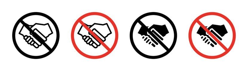 No handshake sign vector graphics collection on white background