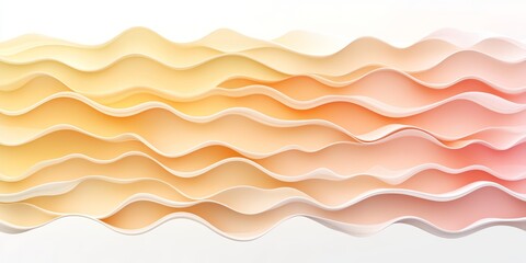 Seamless Gradient of Pink and Yellow Waves, Detached Shapes. Abstract Design Element Texture.