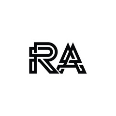 RA monogram logo design letter text name symbol monochrome logotype alphabet character simple logo
