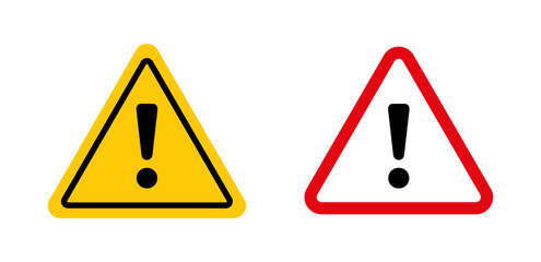 Warning attention signs vector graphics collection on white background