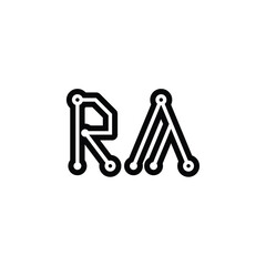 Obraz premium RA monogram logo design letter text name symbol monochrome logotype alphabet character simple logo