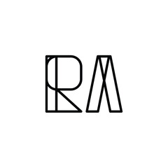 RA monogram logo design letter text name symbol monochrome logotype alphabet character simple logo