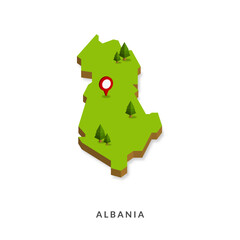 Isometric Map of Albania. Simple 3D Map. Vector Illustration - EPS 10 Vector