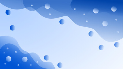 Abstract blue background with beautiful fluid shapes and 3d bubble