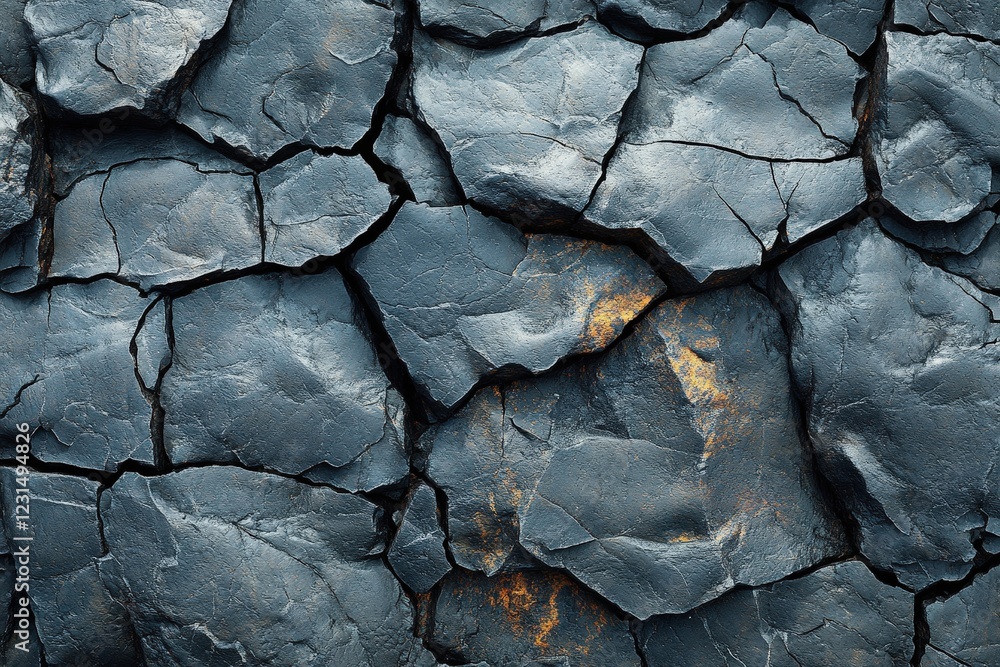 Aufkleber close up view of a cracked surface showing detailed texture and patterns in natural material