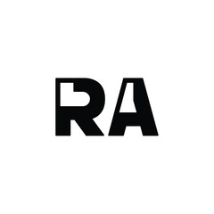 RA monogram logo design letter text name symbol monochrome logotype alphabet character simple logo