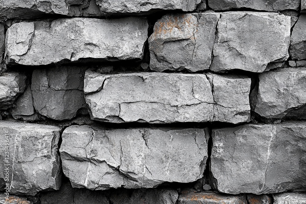 Poster stone wall texture with dark black background creating a contrast in a minimalist design