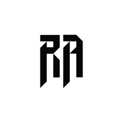 RA monogram logo design letter text name symbol monochrome logotype alphabet character simple logo