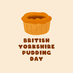 British Yorkshire Pudding Day. Flat design vector.