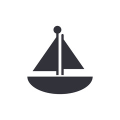 Sailboat toys solid icons, minimalist vector illustration ,simple transparent graphic element .Isolated on white background