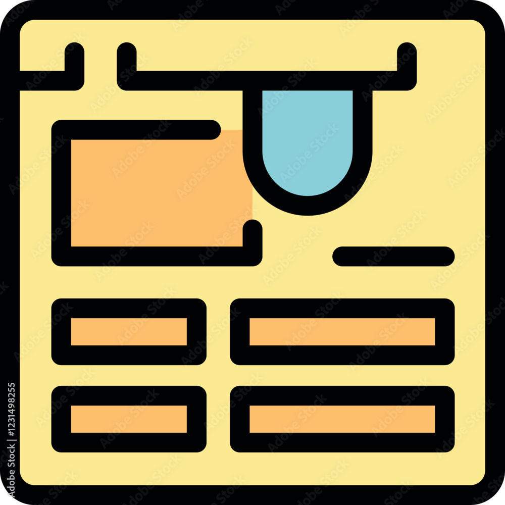 Poster web design project featuring a hanging bookmark icon, symbolizing efficient online navigation and en