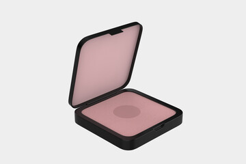 Cosmetic Eyeshadow Blush Mockup isolated on white background. 3d illustration