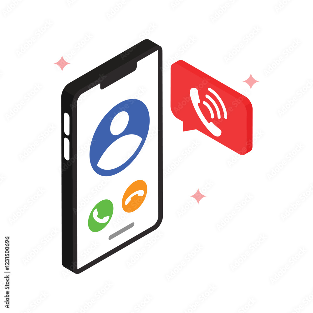 Poster incoming call vector filled icon style. eps 10 file