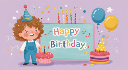 Obraz premium [Generative AI] Happy Birthday