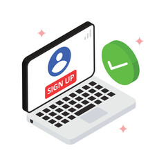  Sign Up Vector Filled Icon Style. Eps 10 File 