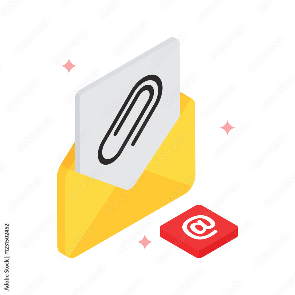Poster email attachment vector filled icon style. eps 10 file