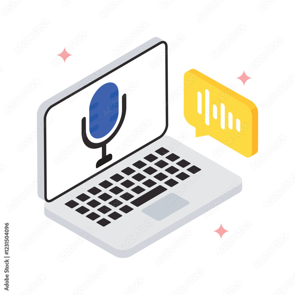 Poster audio chat vector filled icon style. eps 10 file