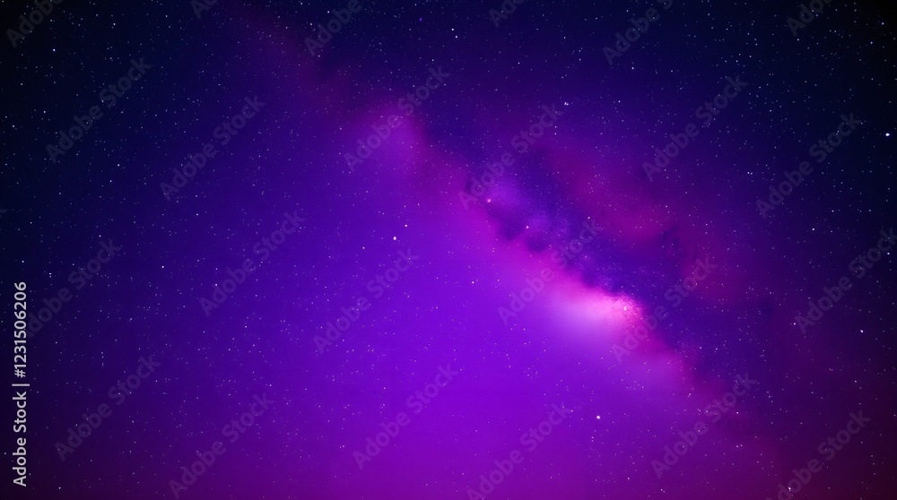 Canvas Prints futuristic purple space particles forming in a neon glow, creating a dynamic abstract background.
