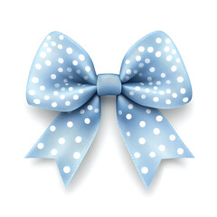 blue bow with white polka dots, perfect for gifts or decorations, adds cheerful touch to any occasion. Its vibrant color and playful design make it delightful accessory