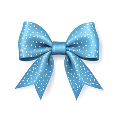 blue bow with white polka dots, perfect for gifts and decorations, adds cheerful touch to any occasion. Its vibrant color and playful design make it ideal choice for celebrations