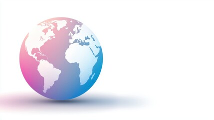 Fototapeta premium globe minimalist Silhouette colourful Globe silhouette with each continent in a different color, representing multiculturalism and global community