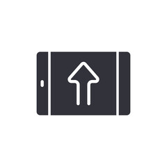 Mobile upload solid icons, minimalist vector illustration ,simple transparent graphic element .Isolated on white background