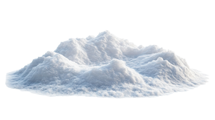 White mound of salt depicting a natural earth formation on a plain background in a bright setting