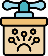 Detonator box with handle, sparks exploding, representing danger, destruction, and explosive power