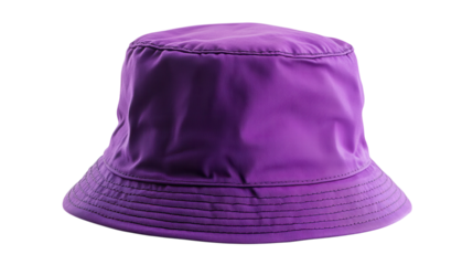 Purple bucket hat on a white background showcasing a trendy accessory for outdoor activities and casual outings during sunny days