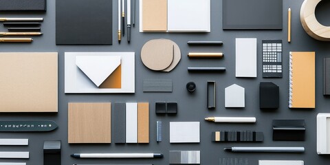 A series of brand elements, such as logos and colors, displayed in a consistent layout.