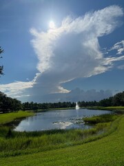clouds over the lake