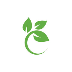 Logos of green Tree leaf ecology