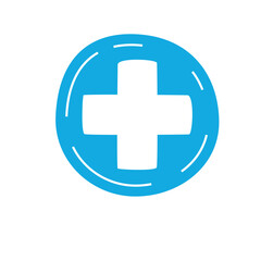 Fototapeta premium Hand Drawn Health Cross Symbol